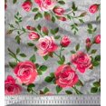 thumbnail image 1 of Soimoi polyester Crepe Fabric Leaves & Rose Flower Decor Fabric Printed Yard 42 Inch Wide, 1 of 3