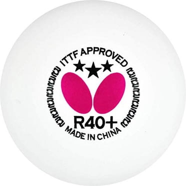 Butterfly R40+ Table Tennis Balls - 40mm White Ping Pong Ball - ITTF Certified Professional Table Tennis Ball- Poly Table Tennis Ball - 3 Pack or 12 Pack