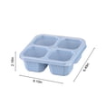 thumbnail image 3 of 4-Section Bento Lunch Box with Lids, Microwave-Safe Meal Prep Container (Blue, 16.5x15.5cm), 3 of 9