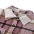 thumbnail image 4 of Women Plaid Windbreaker Coat Button-down Long Sleeve Lapel Jacket With Pockets Fall Spring Outwear, 4 of 6
