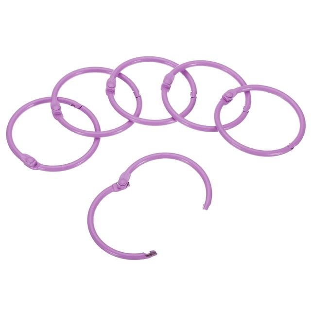 Unique Bargains 1.8' OD 1.5' ID Loose Leaf Rings Binder Ring Book Rings Steel for Scrapbook, Purple 20 Pack