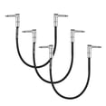 thumbnail image 1 of ammoon 3-Pack 1ft Right Angle Guitar Patch Cables - 1/4 Inch Silver Plugs, 30cm Length, Black PVC Jacket with OFC Core & Copper Spiral Shielding for Low Capacitance Signal Transparency and Noise, 1 of 7