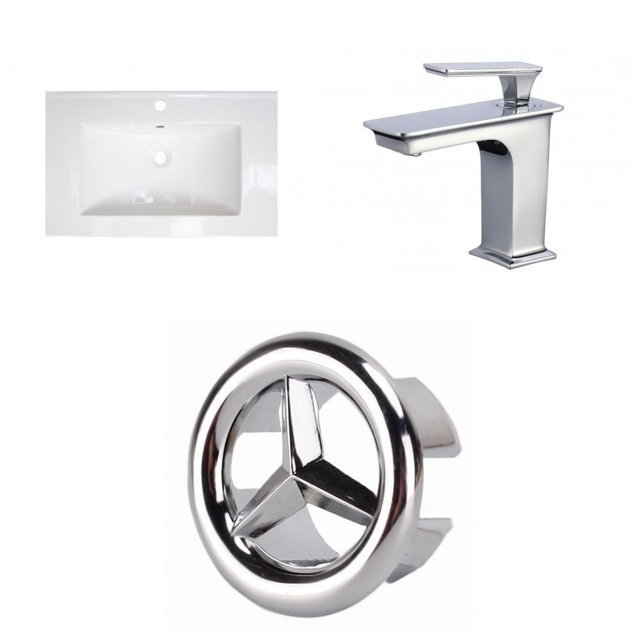 24-in. W 1 Hole Ceramic Top Set In White Color AI-24676