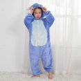thumbnail image 3 of Stich Cartoon Onesie Costumes One Piece Pajama  Kids  Blue, 3 of 4