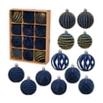 thumbnail image 2 of Christmas Decorations 12 Piece Flocked Christmas Balls Christmas Decoration SetMultiple Styles Of Christmas Tree Decorations Can Also Be Used For Other Party, 2 of 6