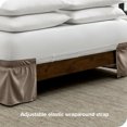 thumbnail image 3 of Bare Home Adjustable Wrap Around Bed Skirt - 15 Inch Drop - Easy Fit - Ruffle Pleats - Full, Taupe, 3 of 6