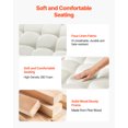 thumbnail image 3 of VEVOR Large Square Ottoman Coffee Table 34.5 Inch Upholstered Tufted Linen Ottoman, 3 of 9