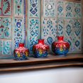 thumbnail image 1 of Handmade Turkish Ceramic Pomegranate Vase Set - 3-Piece Colorful Decorative Accents for Home, Tabletop, Shelf, or Gift Vases, 1 of 4