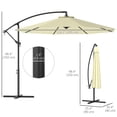 thumbnail image 3 of Outsunny Parasol de Patio de Luxe 10 Pieds, Parasol de Marché Extérieur, Beige, 3 of 10