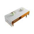 thumbnail image 2 of Cotton Linen Tablecloth Rectangular TV Cabinet Coffee Desktop Fringe Waterproof Table Cloth for Dining Hall Garden 70*180cm Embroider/Light gray, 2 of 9