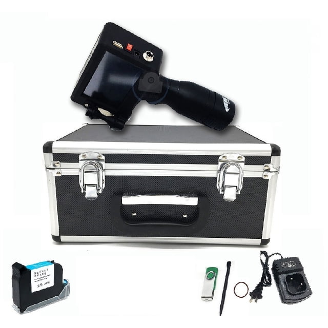 Imprimante à Jet, Imprimante à Jet d'Encre Portative 2-12,7 mm, Codeur Tactile Intelligent, Imprimante d'Étiquettes Importation USB Imprimante QR/code-Barres/logo, Impression Rapide