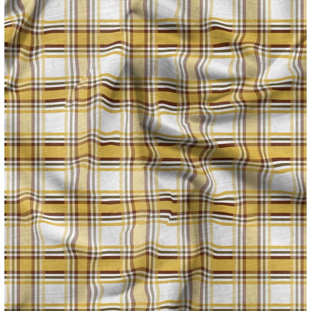 Soimoi Poly Georgette Fabric Gingham Check Printed Craft Fabric by the Yard 42 Inch Wide