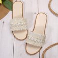 thumbnail image 4 of Cameland Large Size Small Fragrant Pearl Flat Slippers Fashionable Versatile Female Celestial Style Fish Mouth Shoes, 4 of 5