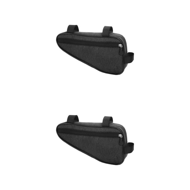 fastboy Mountain Bicycles Front Tube Frame Storage Bag Road Bikes Anti-scratched Triangular Pouch Keys Cellphone Saddle Holder Black 2Set