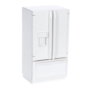 1pc 1/12 Mini Maison Réfrigérateur Miniature en bois Double porte modèle réfrigérateur
