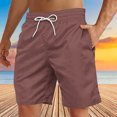 thumbnail image 3 of Yuyuzo Mens Shorts High Waisted Drawstring Quick Dry Summer Beach Swim Knee Length Shorts with Pockets, 3 of 4
