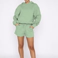 thumbnail image 2 of IROINNID Sweatsuit For Women 2 Pieces Set Reduced Solid Set Tracksuit Pullover Sport Hoodless Suit Sets Jogging Suit,Green, 2 of 9