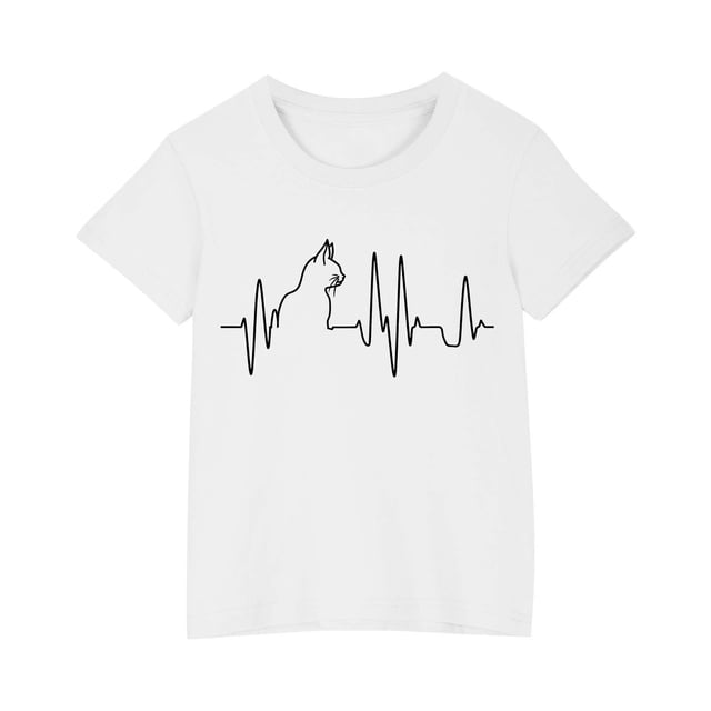 Birdeem Chemises pour Filles Tout-Petits Enfants Garçons Filles T-Shirt en Coton Mode Mignon Col Rond Imprimé Tee Manches Courtes Haut