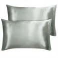 thumbnail image 1 of 2PCS Soft Silky Satin Pillowcase Cover Better for Hair and Face Skin King Grey, 1 of 8