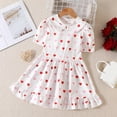 thumbnail image 2 of PMVFHDE Robe de la Saint-Valentin pour Fille, Imprimé de Cœurs, Robe de Princesse à Volants, Manches Courtes et Col Ras du Cou, Robe d'Été, Blanc, 3-4 Ans, 2 of 9