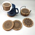 thumbnail image 3 of 12Pack Cork Coasters Cup Mat with Metal Holder for Hot/Cold Drinks Party Bar, 3 of 7