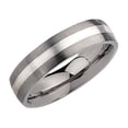 thumbnail image 2 of Mens Chisel 6mm Comfort Fit Satin Titanium Wedding Band Ring with Sterling Silver Inlay, 2 of 6