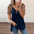 thumbnail image 2 of AMERTEER Blouse Décontractée Sexy pour Femmes Col en V Fermeture Éclair Manches Courtes Pli, 2 of 4