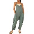 thumbnail image 1 of ORUYROP Combinaison Décontractée Sans Manches pour Femmes avec Poches, Unie, Polyester, Jambe Grand, Taille Unique, 1 of 7