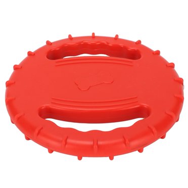 Dog Flying Disc Toy, Stress Relief Dog Training Flying Disc 2 Sides Hollow Design TPR  For Park For Large Dogs Sky Blue,Red