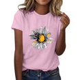 thumbnail image 2 of Ovbmpzd Funny Ladies Tops Pink Comfy Short Sleeve Pullover Graphic Tees Womens Tees XXL, 2 of 5