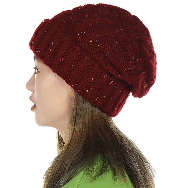 Bonnet Femme Créatif Mode Bonnet Tricoté Bonnet d'Hiver Chaud pour Extérieur