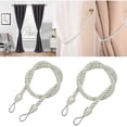 thumbnail image 3 of Matoen12 2PCS Rope Curtain Tiebacks 27" Long, Boho Rustic Style Decorative Drapery Tie Backs with Tassel, Elegant Cotton Polyester Rope Curtain Holdbacks for Home & Office, Coffee, 3 of 4