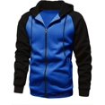 thumbnail image 1 of ORUYROP Mode Hommes Sweat à Capuche Décontracté Fermeture Éclair Complète Patchwork Veste en Polaire Athlétique Contraste Couleur Pull, 1 of 3