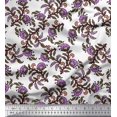 thumbnail image 1 of Soimoi Poly Georgette Fabric Leaves & Floral Block Fabric Prints by Yard 42 Inch Wide, 1 of 3