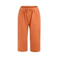 thumbnail image 4 of Timegard Plus Size Cotton Linen Drawstring Capri Pants for Women, 4X-Large, 4 of 6