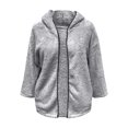 thumbnail image 4 of WEIYLL Womens Fleece Jacket Thick Knitted Cardigan Solid Color Sleeve Furry Grey Fall Clothing Size S, 4 of 4