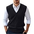 thumbnail image 1 of Styesk Mens Sweater Men's Wool Casual Solid Color-Neck Sleeveless Sweater Pullover, 1 of 7