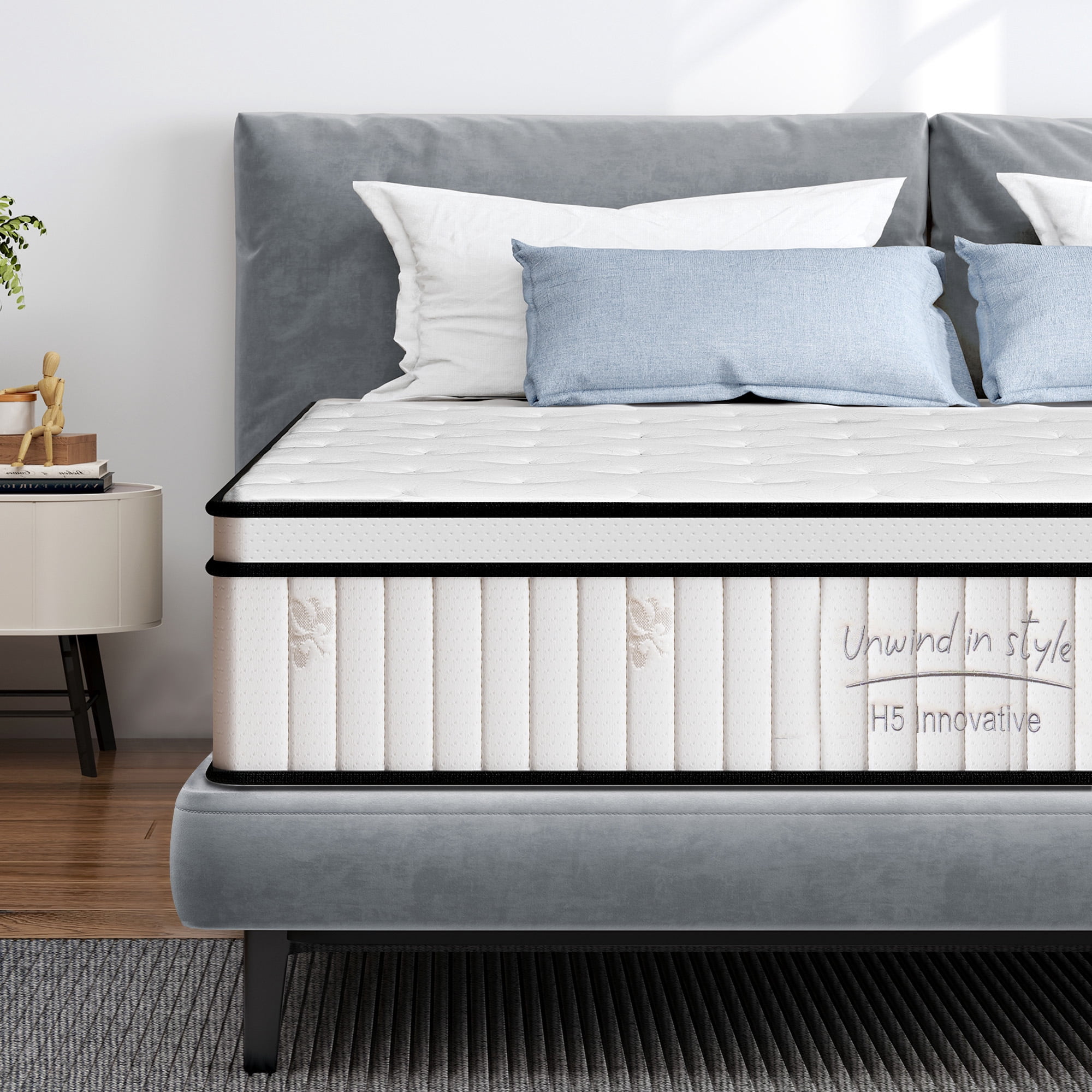 Full Mattress 8 Inch, Memory Foam Mattress with Pocket Spring, Soft & Comfortable Medium Firm