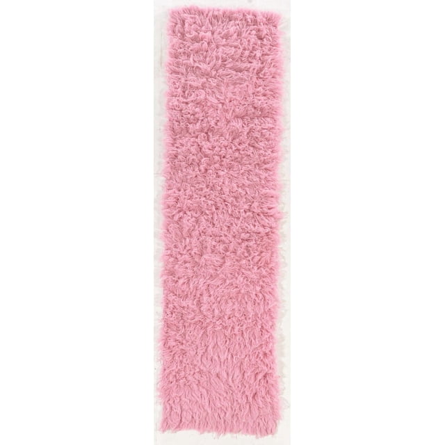 New Flokati 1400gr 2'4" x 8'6" Runner, Pastel Pink