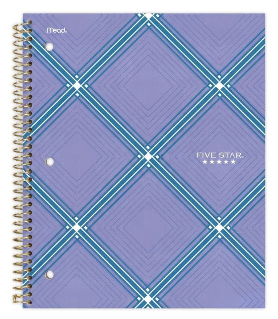 Five Star® 3 Subject 240pg Style Notebook, Diamond