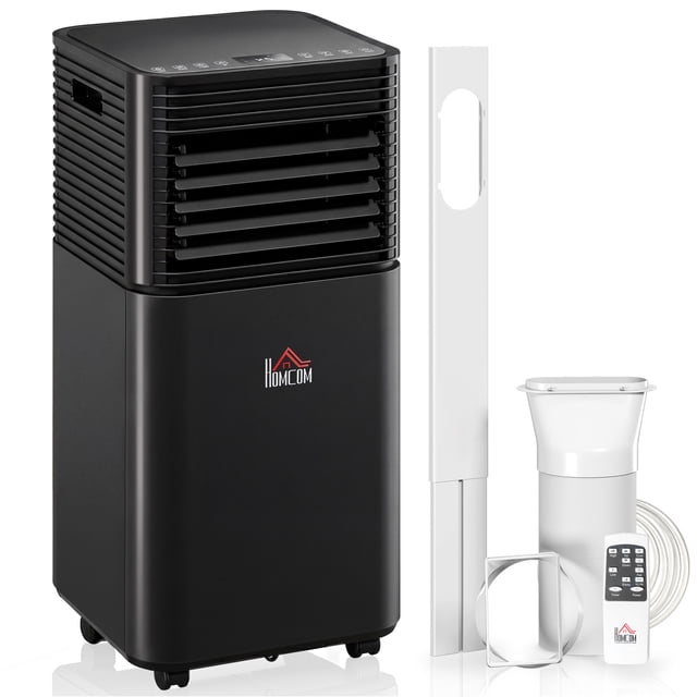 HOMCOM Climatiseur 10 000 BTU, Unité de Climatisation Silencieuse avec Télécommande, Noir