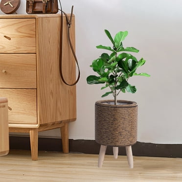 Oefntac Plant Pots Imitation Rattan Flower Stand Triangular Support Flowerpot Indoor Desktop Potted Storage Container Office Woven Pot