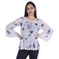 thumbnail image 1 of Moomaya Printed Flared Full Sleeve Tops For Women Summer Casual Short Kurta-TC, 1 of 8