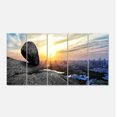 thumbnail image 2 of Buildings and Crag on Rock Panorama - Landscape Canvas Art Print, 2 of 3