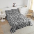 thumbnail image 4 of Erosebridal Bohomian Damask Bedding Queen Comforter Set, Aztec Floral Down Comforter, Geometric Decor, Reversible, 4 of 7