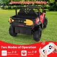 thumbnail image 3 of 24V 2-Seater Kids Ride-On Dump Truck – 4WD Electric Car with Remote Control, Dump Bed, Shovel, LED Lights, Key Start, Up to 5Mph – Ideal Gift – Red, 3 of 8