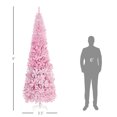 thumbnail image 3 of HOMCOM Snow Flocked Pencil Artificial Christmas Tree with Steel Base Pink, 3 of 10