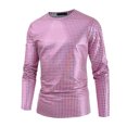 thumbnail image 1 of Chemises pour Hommes Mode Homme Décontractée Couleur Unie Manches Longues Col Rond Blouses Chemises, 1 of 9