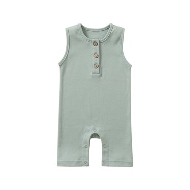 Birdeem Rompers Toddler Baby Girls Boys Sleeveless Solid Color T-Shirt Jumpsuit Romper