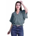 thumbnail image 2 of Moomaya Hauts à Manches Boxy Imprimés pour Femmes, Col en V, Taille Élastique, Kimono, 2 of 4